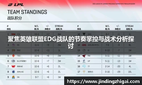 聚焦英雄联盟EDG战队的节奏掌控与战术分析探讨